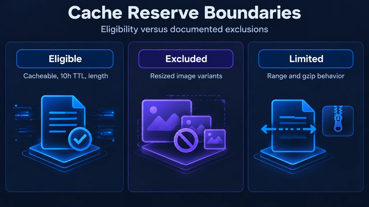 Comparison of Cache Reserve eligibility and exclusions