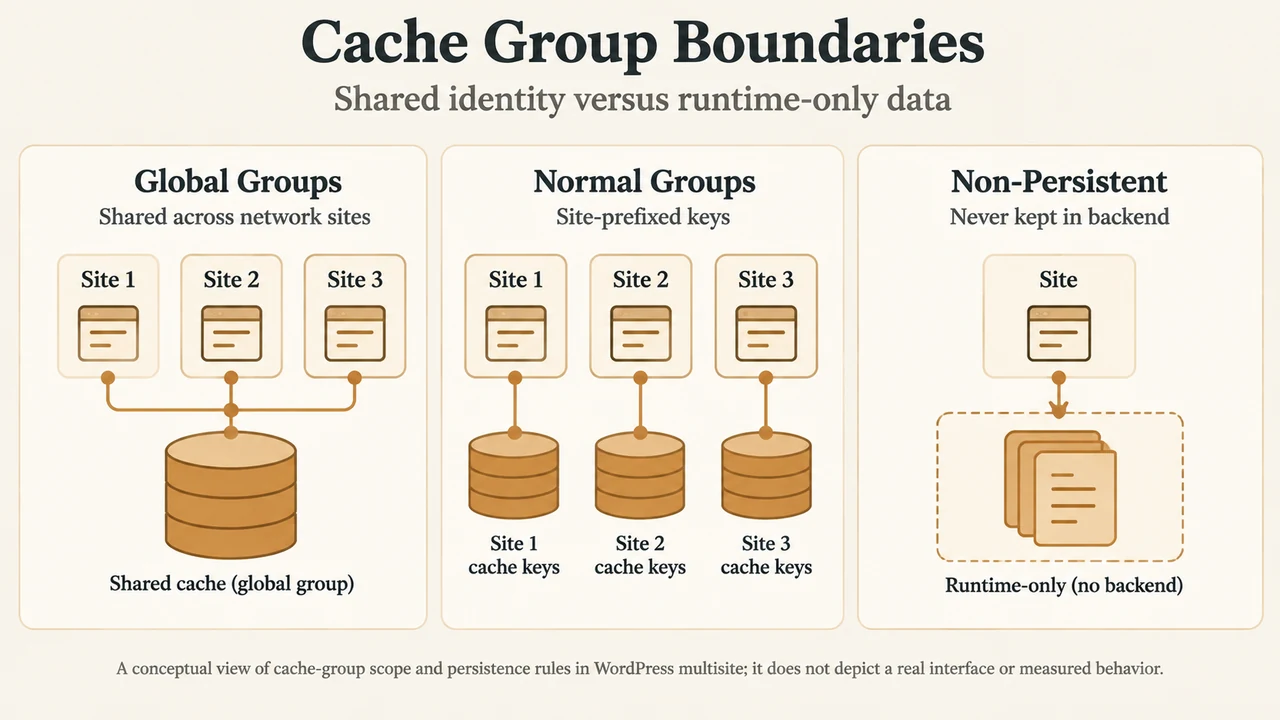 WordPress global and non-persistent cache group boundaries